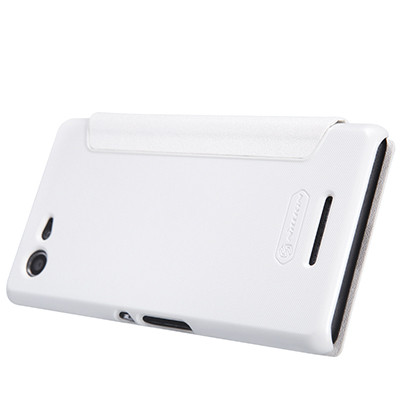 Полиуретановый чехол Nillkin Sparkle Leather Case White для Sony Xperia E3 Dual - фото 4 - id-p48812295