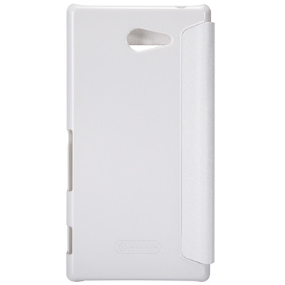 Полиуретановый чехол Nillkin Sparkle Leather Case White для Sony Xperia M2 Dual S50h - фото 3 - id-p48812305