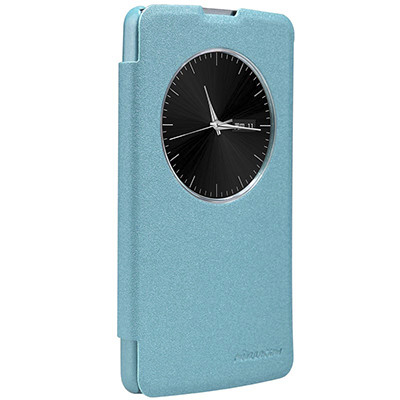 Полиуретановый чехол Nillkin Sparkle Leather Case Blue для LG L FINO D295 - фото 4 - id-p48812318