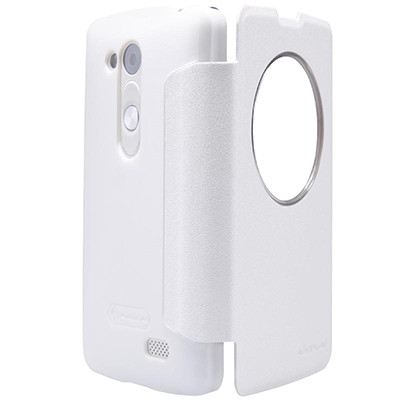 Полиуретановый чехол Nillkin Sparkle Leather Case White для LG L FINO D295 - фото 2 - id-p48812320