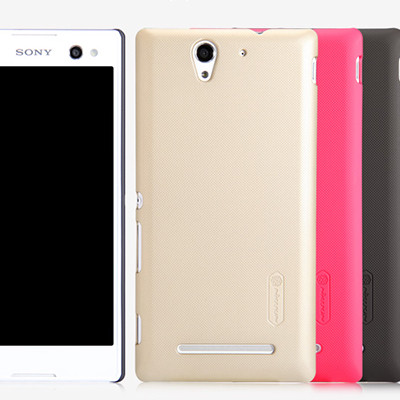 Пластиковый чехол Nillkin Super Frosted Shield Gold для Sony Xperia C3 S55t - фото 1 - id-p48812537