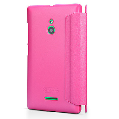 Полиуретановый чехол Nillkin Sparkle Leather Case Rose для Nokia XL Dual Sim - фото 1 - id-p48812862