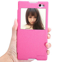 Полиуретановый чехол Nillkin Sparkle Leather Case Rose для Sony Xperia C3 S55t