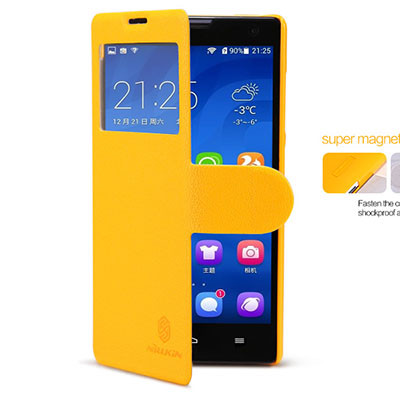 Полиуретановый чехол Nillkin Fresh Series Yellow для Huawei Honor 3C - фото 1 - id-p48813078