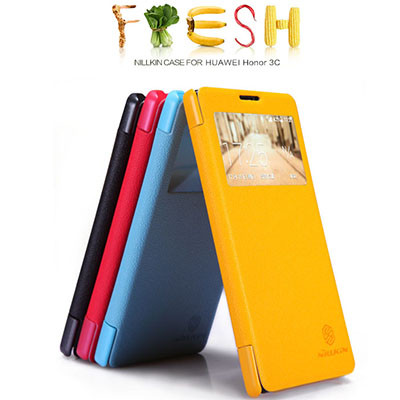 Полиуретановый чехол Nillkin Fresh Series Yellow для Huawei Honor 3C - фото 4 - id-p48813078