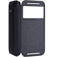 Полиуретановый чехол Nillkin Sparkle Leather Case Black для HTC One E8 Ace