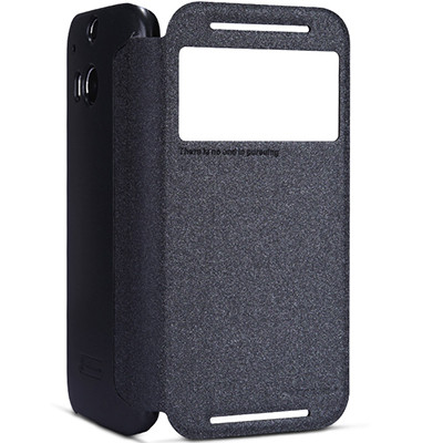 Полиуретановый чехол Nillkin Sparkle Leather Case Black для HTC One E8 Ace - фото 1 - id-p48813179