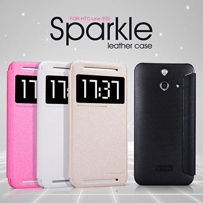 Полиуретановый чехол Nillkin Sparkle Leather Case Black для HTC One E8 Ace - фото 3 - id-p48813179