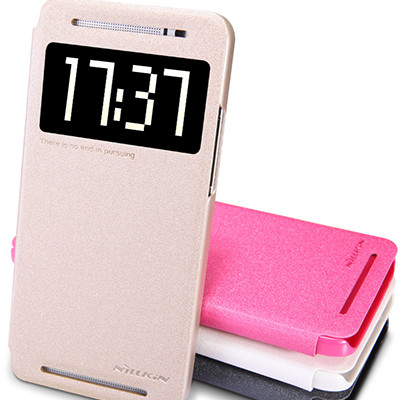Полиуретановый чехол Nillkin Sparkle Leather Case Gold для HTC One E8 Ace - фото 2 - id-p48813180