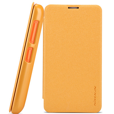 Полиуретановый чехол Nillkin Sparkle Leather Case Orange для Nokia Lumia 530 - фото 1 - id-p48813194