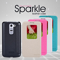 Полиуретановый чехол Nillkin Sparkle Leather Case Белый для LG Optimus G2 Mini D618