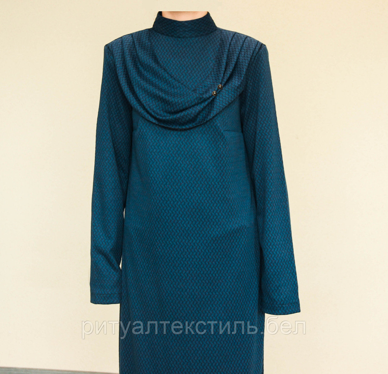 ОПТ. Платье женское  ритуальное синее с шалью