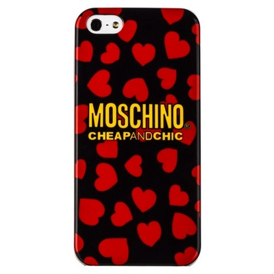 Пластиковый чехол накладка Moschino Red Hearts для Apple iPhone 5/5s/SE - фото 1 - id-p48814617