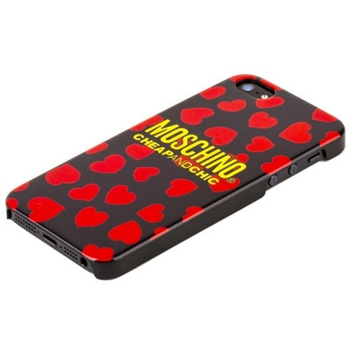 Пластиковый чехол накладка Moschino Red Hearts для Apple iPhone 5/5s/SE - фото 3 - id-p48814617