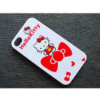 Пластиковый чехол Hello Kitty White/Red для Apple