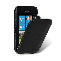 Кожаный чехол книга Melkco Leather Case Black LC для Nokia Lumia 710