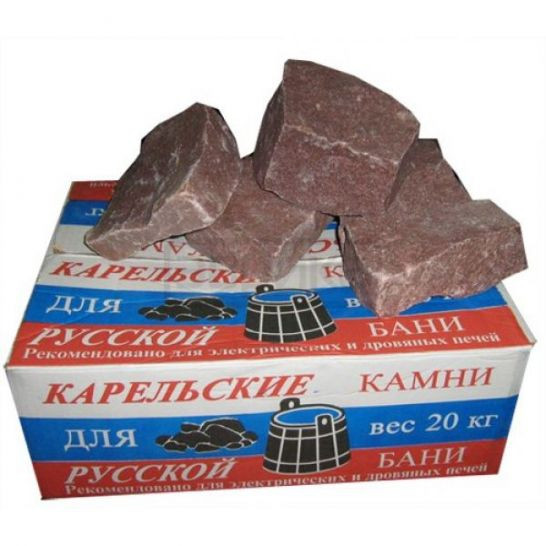 Камни для банных печей "Малиновый кварцит" колотый (Россия) - фото 1 - id-p43684307