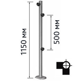 Столбик для проезда тележек двухсторонний / ME 1150 1-90 L