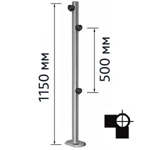 Столбик для проезда тележек двухсторонний / ME 1150 1-90 L - фото 1 - id-p48864635