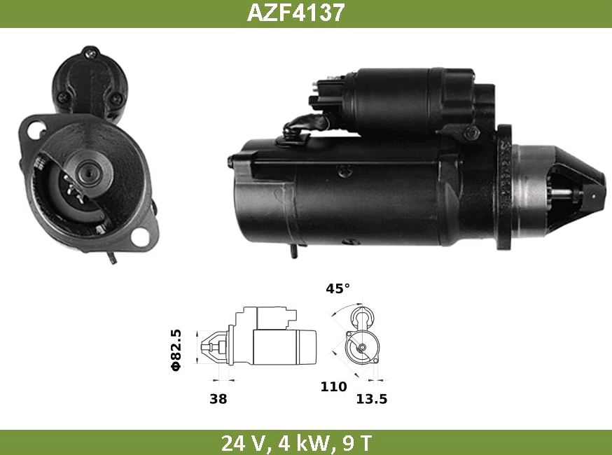 Стартер ЯМЗ-534 AZF 4137 11.131.524 MAHLE