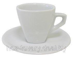 Набор чашек керамических белых граненых по 60 мл с блюдцами 12 пр. арт. 261082 - фото 1 - id-p49100173