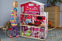 Большой кукольный домик стеллаж, Домик для кукол 4 "Малибу" с лифтом