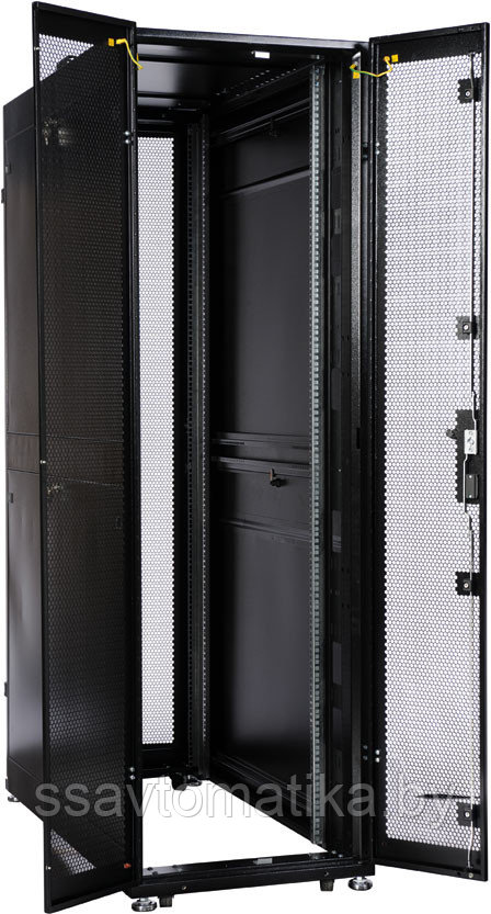 Шкаф 42U (600x1000) дверь перфор. 2 шт., черный, в сборе - фото 3 - id-p49199328
