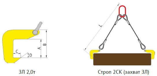 Захват для бревен, для леса ЗЛ со стропами 2СК - фото 2 - id-p49200860