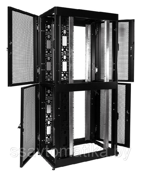 Шкаф 40U (600x1200) 2 секции, дверь перфор. 2 шт., чёрный - фото 2 - id-p49200739