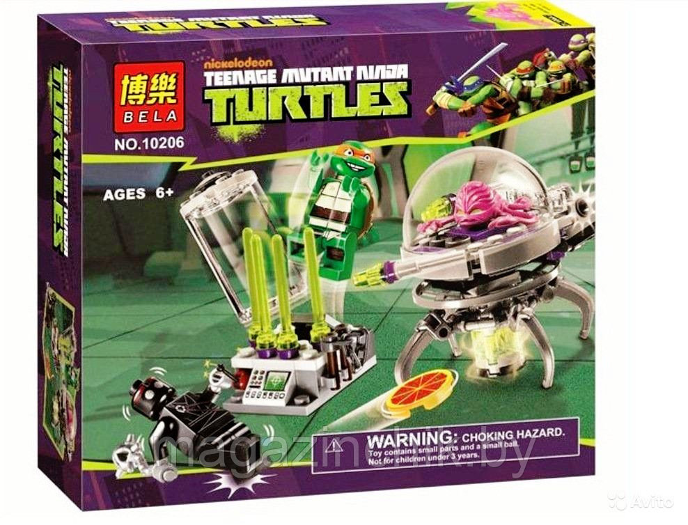 Конструктор Черепашки-ниндзя Bela 10206 Побег Крэнга из лаборатории 94 дет, аналог Lego Ninja Turtles 79100 - фото 2 - id-p49422241