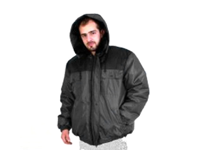 Куртка утепленная с капюшоном "Универсал" (цвет: серо-черная, тк Оксфорд) - фото 1 - id-p49425964