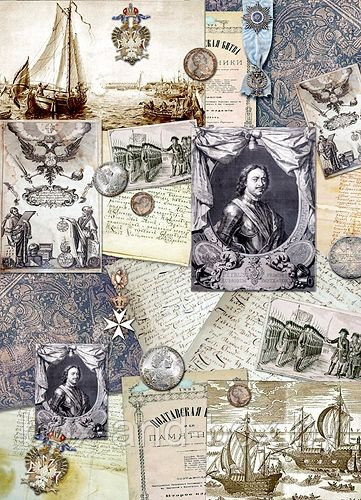 Декупажная карта "Эпоха Петра"