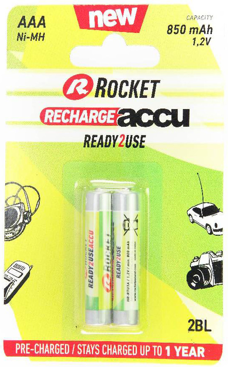 Аккумуляторный элемент питания HR03 RTU 3A ACCU (упак.2 шт. - блистер) 850 mAh ROCKET