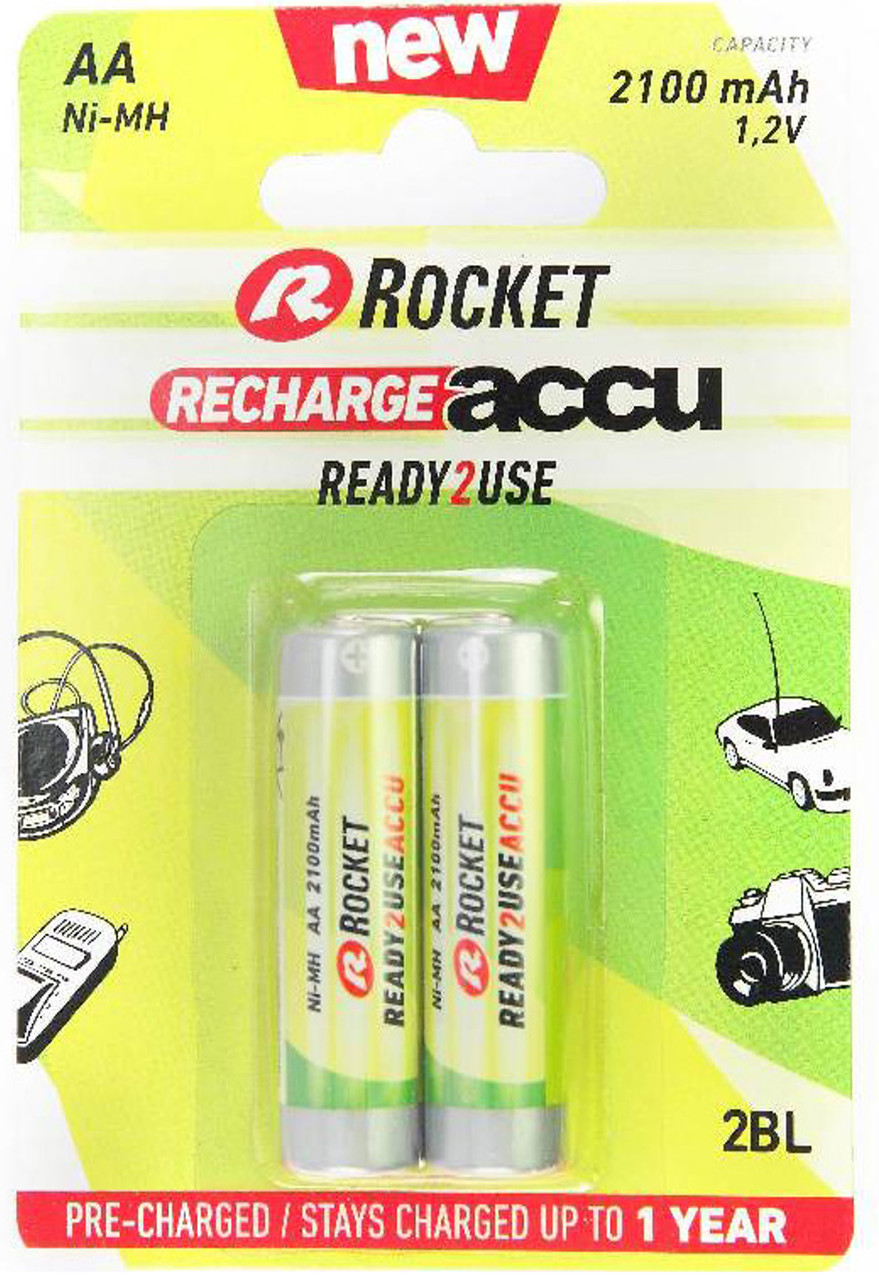Аккумуляторный элемент питания HR6 RTU 2A ACCU (упак.2 шт. - блистер) 2100 mAh ROCKET
