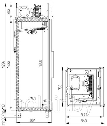 Холодильный шкаф CВ107-S POLAIR (ПОЛАИР) 700 литров t не выше -18 -22, фото 2