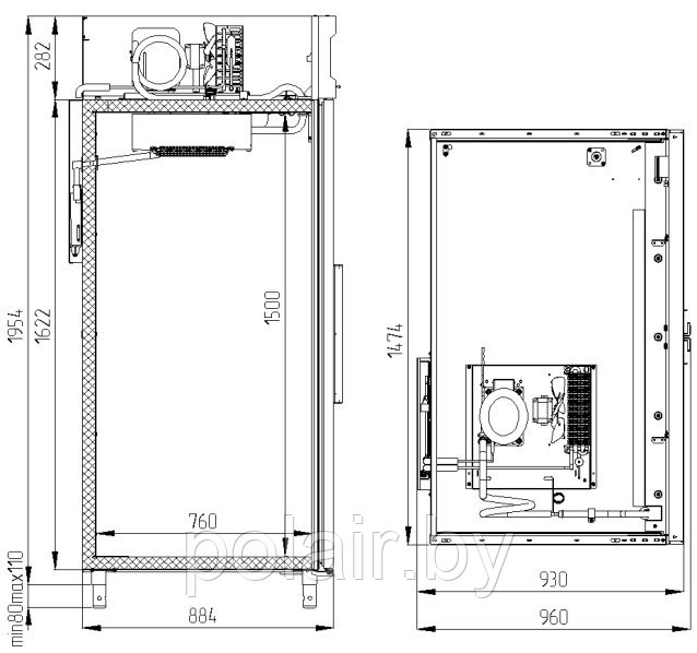 Холодильный шкаф CВ114-S POLAIR (ПОЛАИР) 1400 литров t не выше -18 - фото 2 - id-p49459530