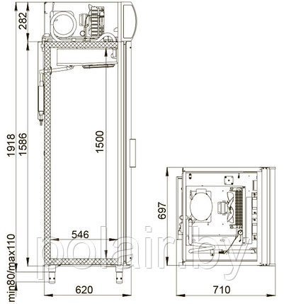Холодильный шкаф DM105-S POLAIR (ПОЛАИР) 500 литров t +1 +10, фото 2