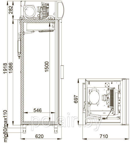 Холодильный шкаф DM105-S POLAIR (ПОЛАИР) 500 литров t +1 +10 - фото 2 - id-p49476137