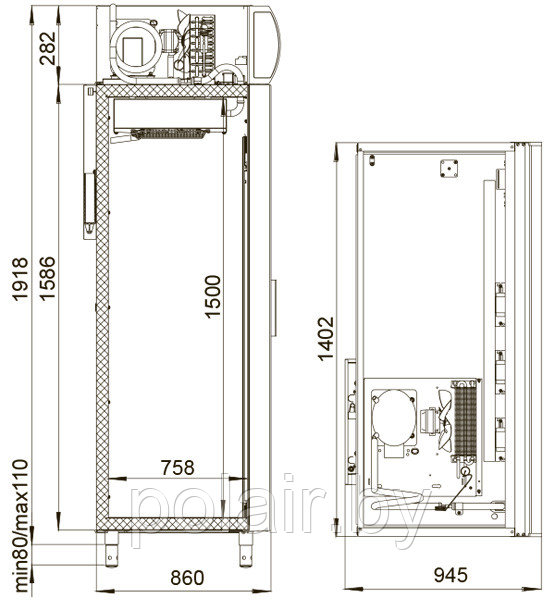 Холодильный шкаф DM114-S POLAIR (ПОЛАИР) 1400 литров t +1 +10 - фото 2 - id-p49480337