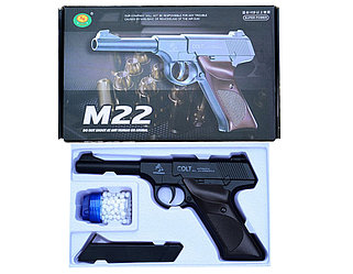 Игрушка пневматический металлический пистолет Люгера Super Power М22