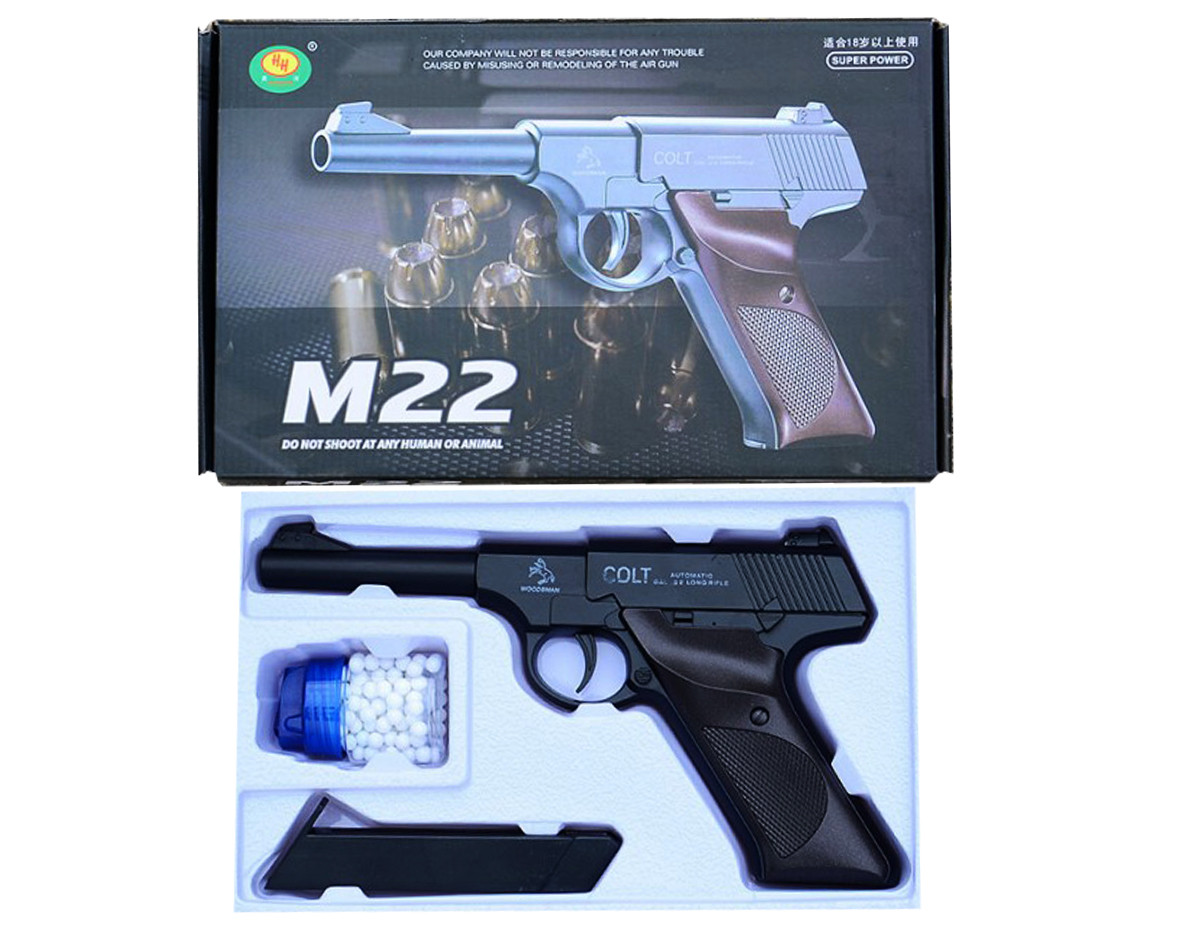 Игрушка пневматический металлический пистолет Люгера Super Power М22 - фото 1 - id-p49494318