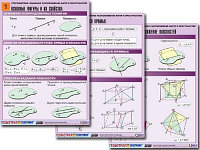 Комплект таблиц по геометрии "Стереометрия. Взаимное расположение фигур в пространстве" (8т, А1,лам)
