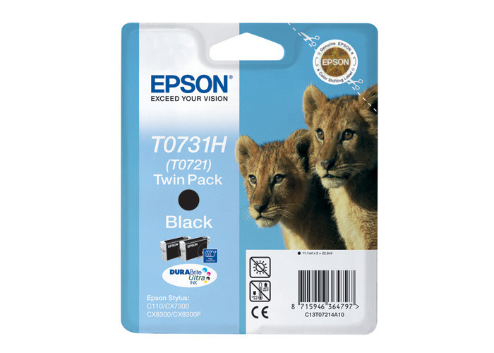 Картридж T0731H/ T0721/ C13T10414A10 (для Epson Stylus C110/ TX219/ TX419/ CX9300) чёрный, двойная упаковка