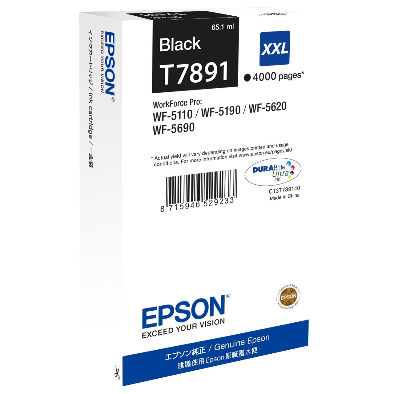 Картридж T7891/ C13T789140 (для Epson WorkForce Pro WF-5110/ WF-5190/ WF-5620/ WF-5690) чёрный