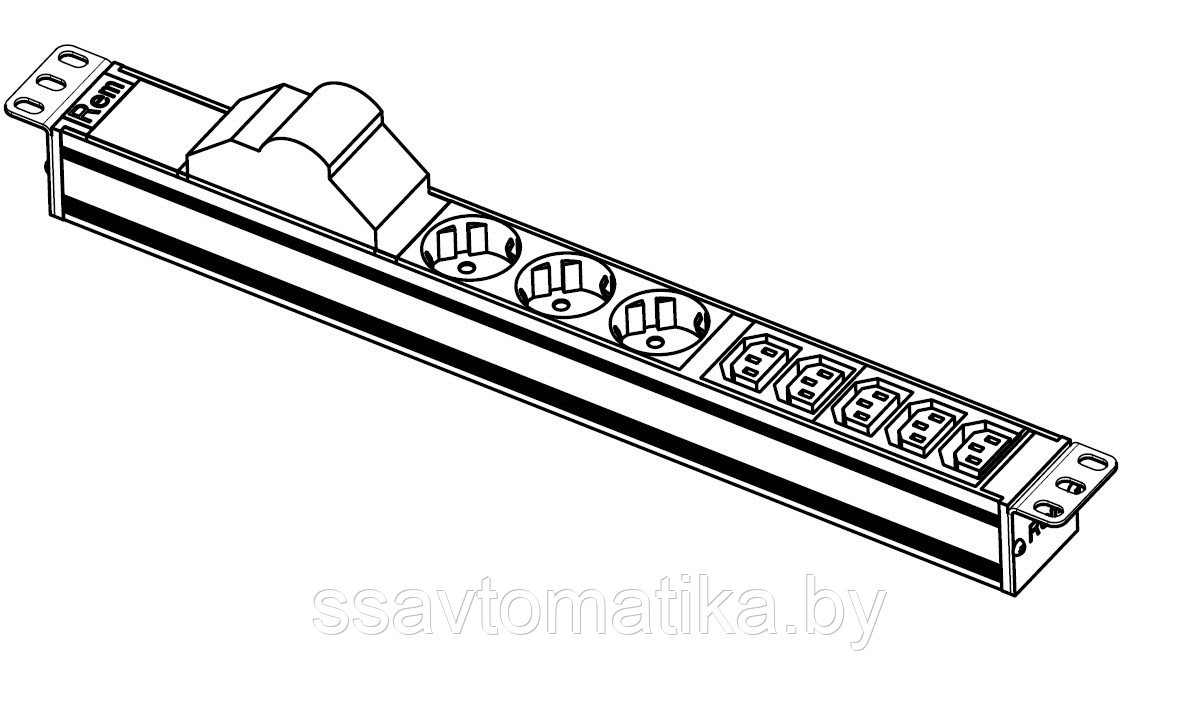 Блок розеток Rem-32 с авт., 3 Sсhuko, алюм., 19", колодка - фото 1 - id-p49524508