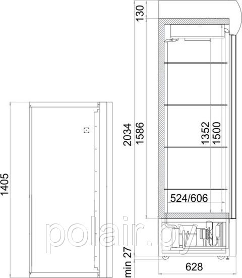 Холодильный шкаф BC-110Sd POLAIR (ПОЛАИР) 1000 литров t 0 +6,5 - фото 2 - id-p49527083