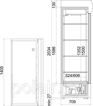 Холодильный шкаф BC-112  POLAIR (ПОЛАИР) 1200 литров t +1 +12, фото 2