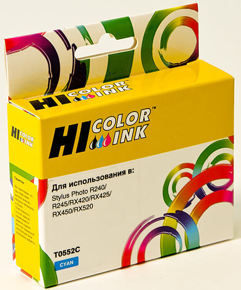 Картридж T0552/ C13T05524010 (для Epson Stylus Photo R240/ R245/ RX420/ RX425/ RX520) Hi-Black, голубой