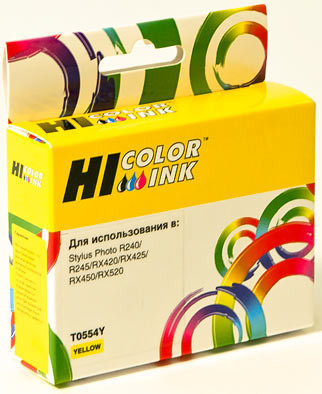Картридж T0554/ C13T05544010 (для Epson Stylus Photo R240/ R245/ RX420/ RX425/ RX520) Hi-Black, жёлтый