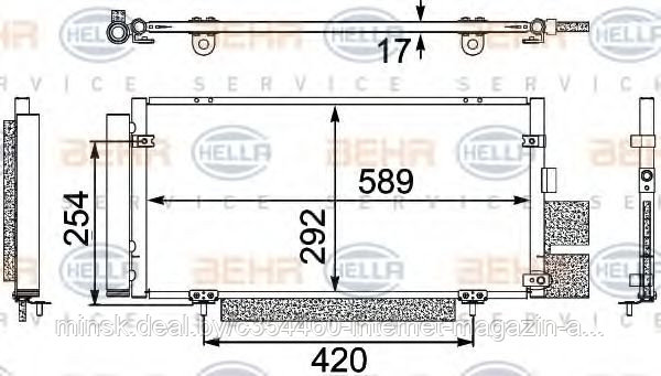 Конденсатор кондиционера SUBARU LEGACY IV - фото 1 - id-p49658294